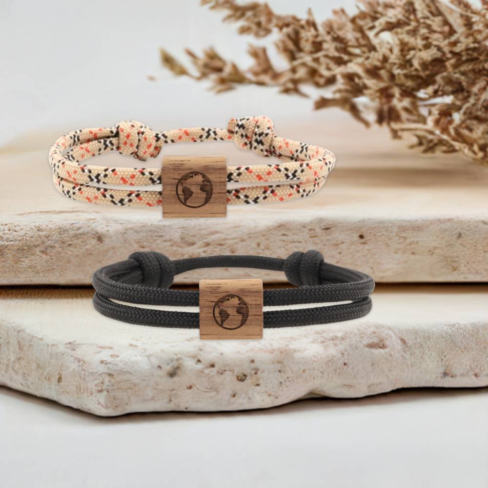 Weltkugel | Partnerarmband Set