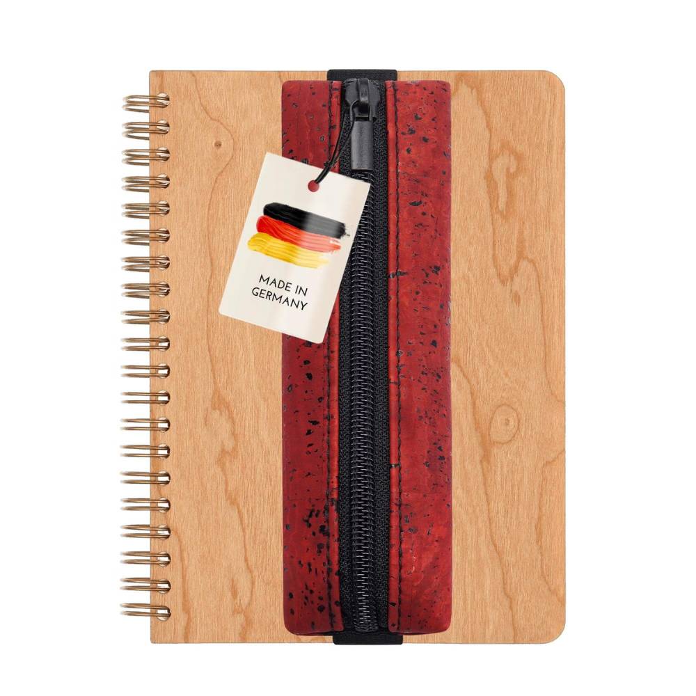Notizbuch + Stiftetui Set | Kirschholz