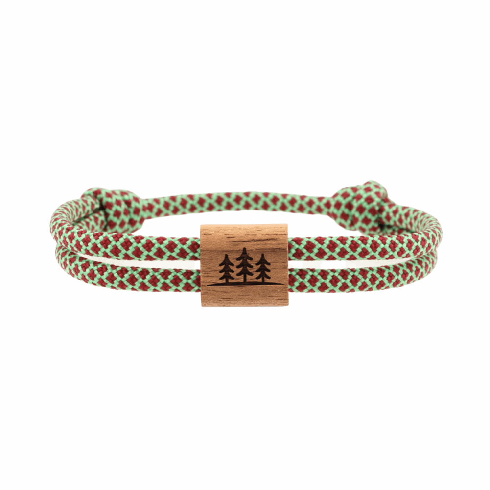 Armband Kona Bäume Holz Nuss Paracord Segeltau Band jungle Größe S, M, L mit Schiebeknoten