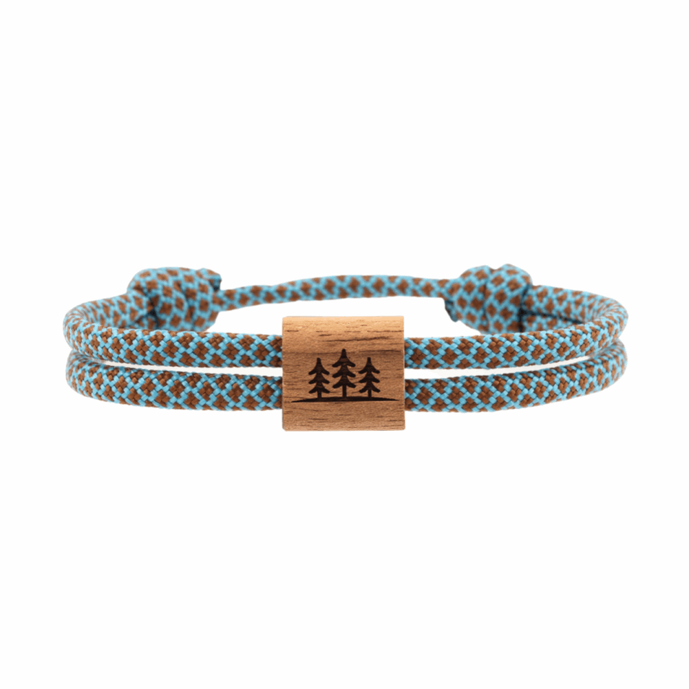 Armband Kona Bäume Holz Nuss Paracord Segeltau Band ocean Größe S, M, L mit Schiebeknoten