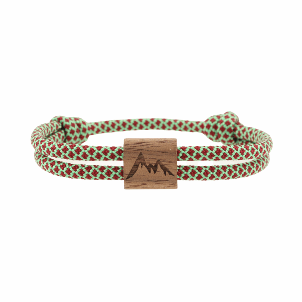 Armband Kona Berg Holz Nuss Paracord Segeltau Band jungle Größe S, M, L mit Schiebeknoten