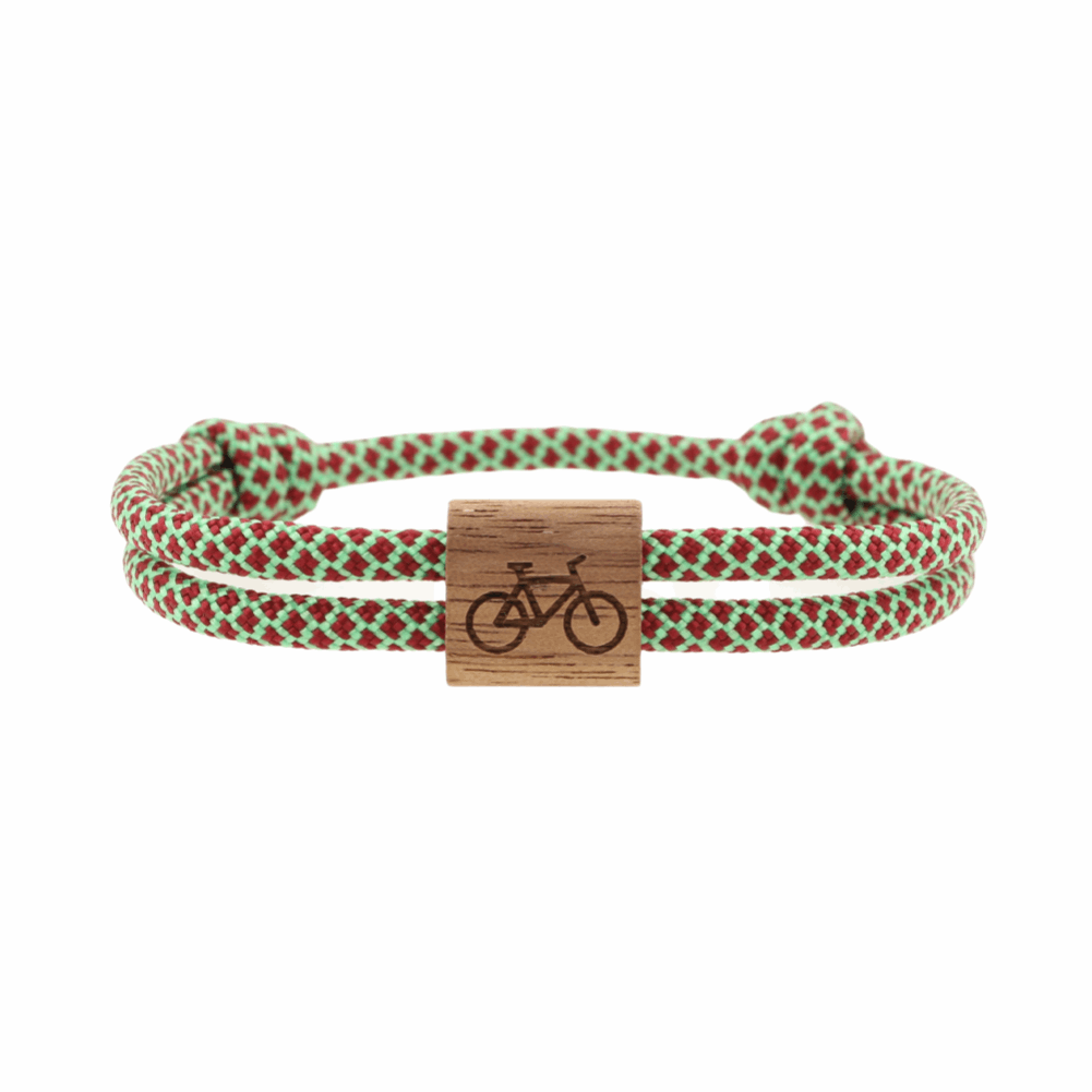 Armband Kona Fahrrad Holz Nuss Paracord Segeltau Band jungle Größe S, M, L mit Schiebeknoten